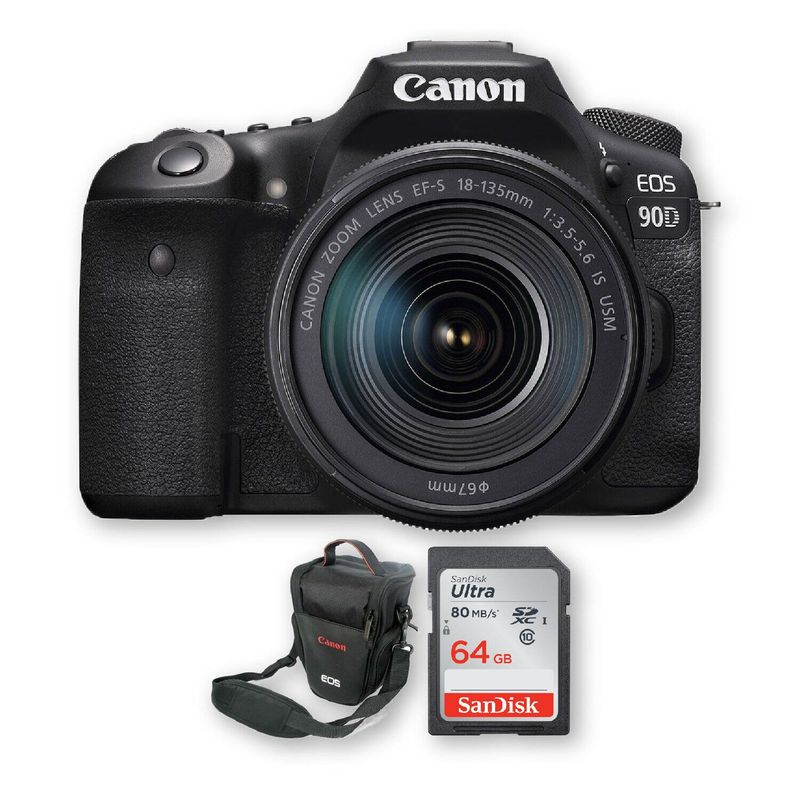 CANON - Canon 90D 4K Lente 18-135Mm + Memoria 64Gb + Bolso