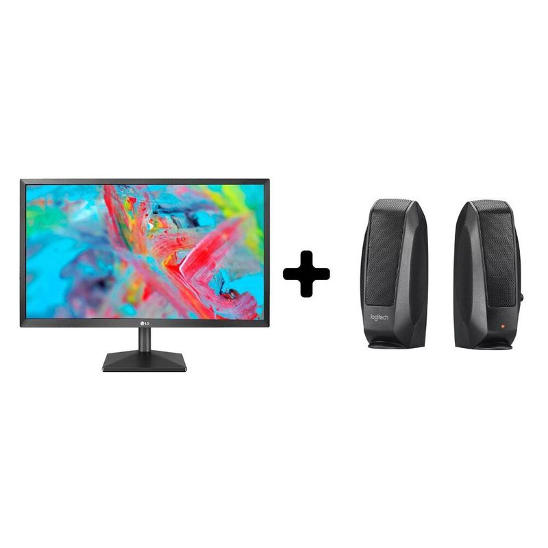 LG - Monitor lg 24 full hd + parlantes logitech s120