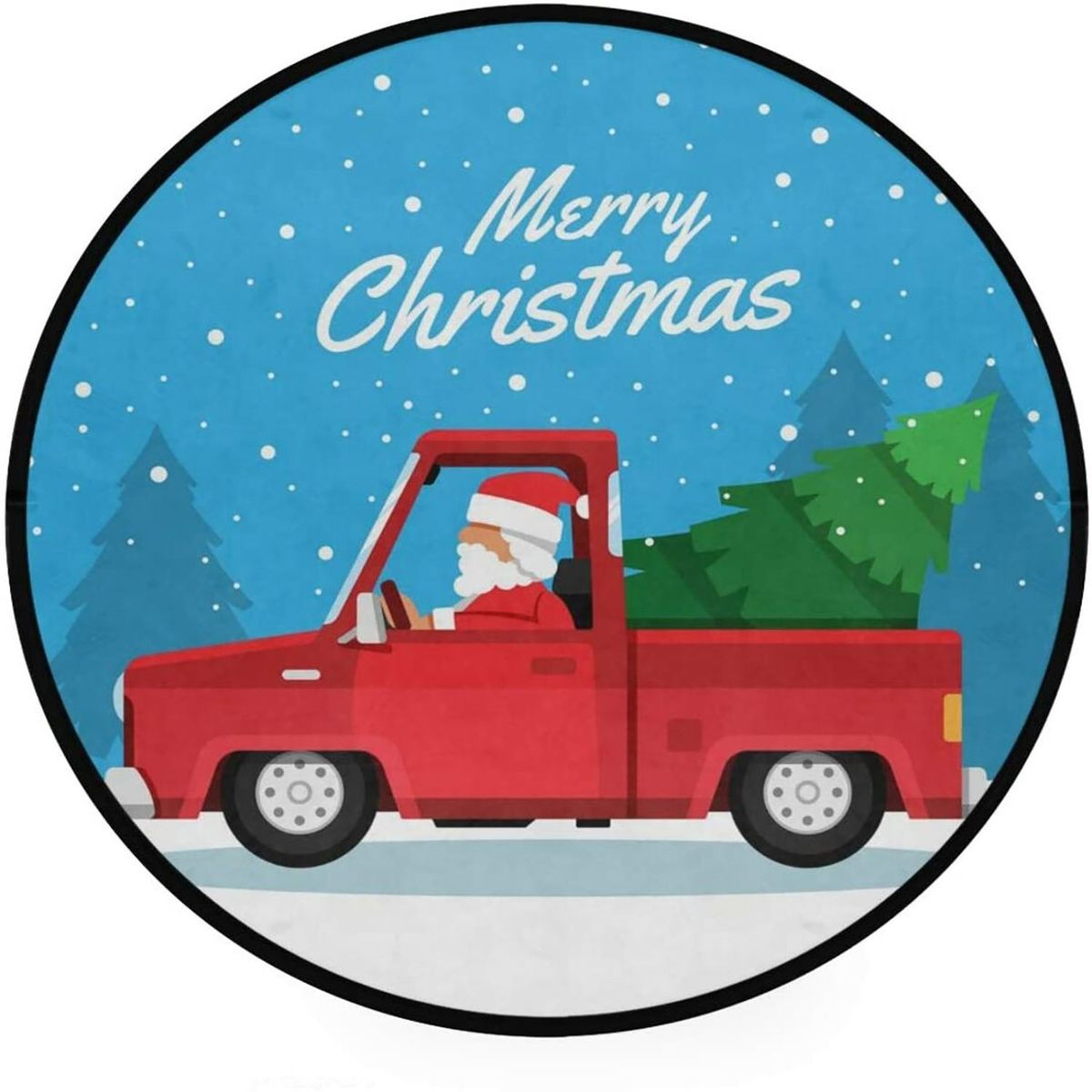 MY HOME STORE - Tapete Navidad Carro Navideño 50 x 50 cm