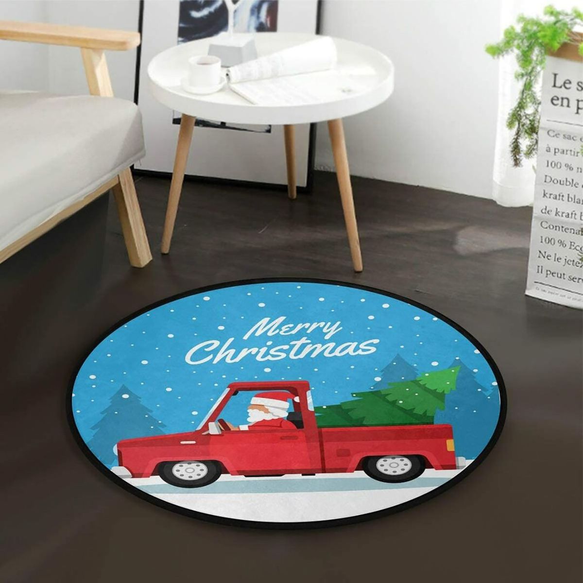 MY HOME STORE - Tapete Navidad Carro Navideño 50 x 50 cm