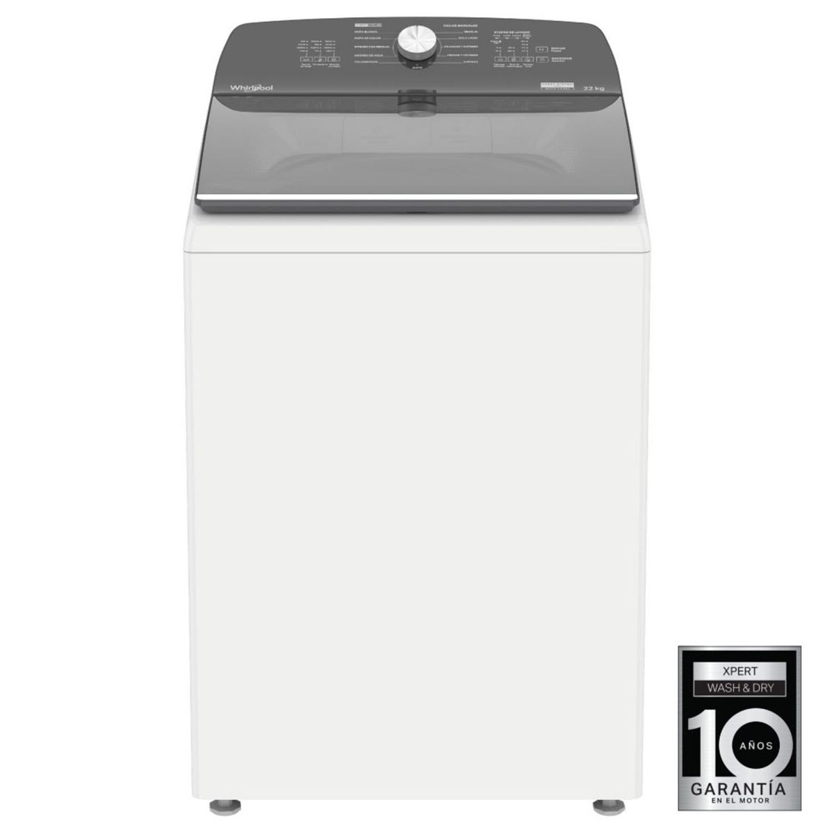 WHIRLPOOL - Lavadora Whirlpool Carga Superior 22 kg 8MWTW2241WJB