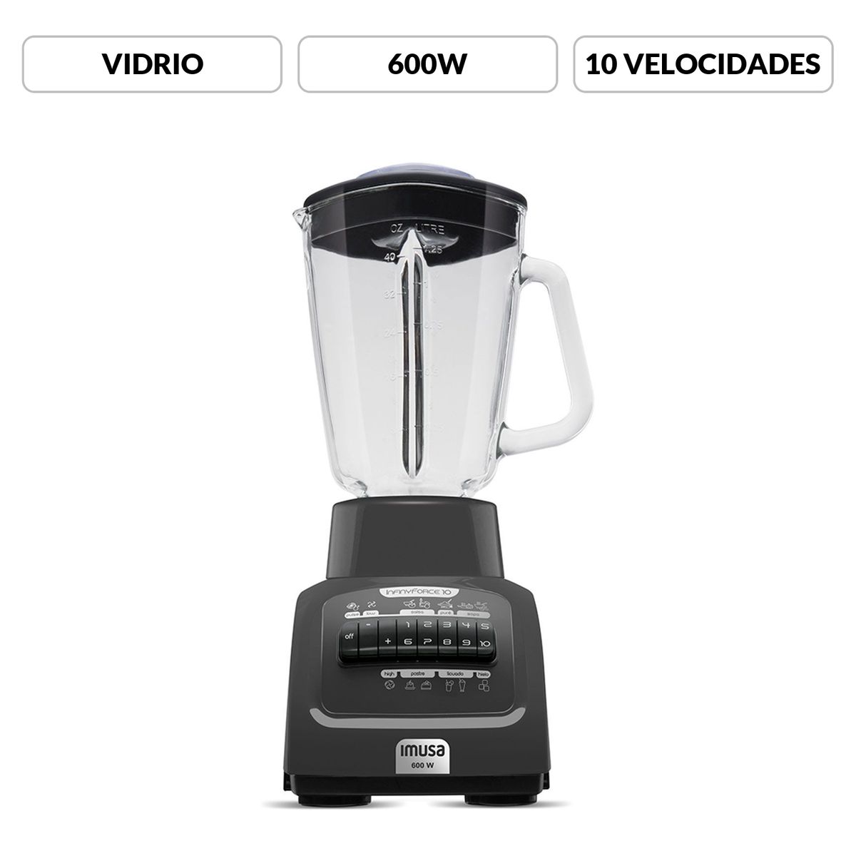 IMUSA - Licuadora Imusa Infiny Force 10 Velocidades 600 W
