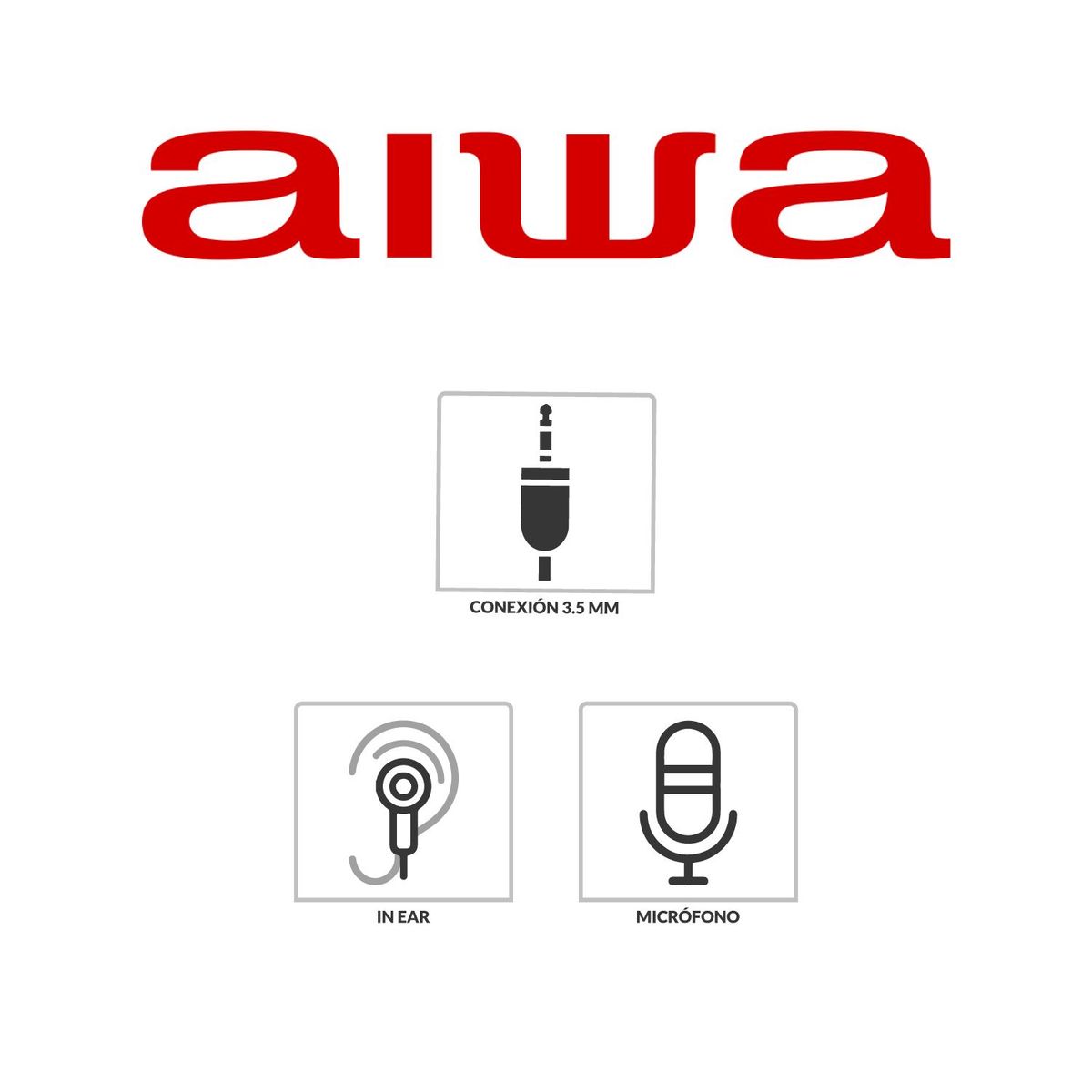 AIWA - Audífonos Aiwa Ergonomicos Auriculares Manos Libres