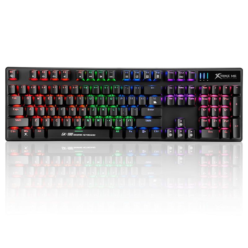 XTRIKE ME - Teclado Gamer Mecánico Xtrike Me 7 Colores Con Numerico. Teclado ergonómico para computador