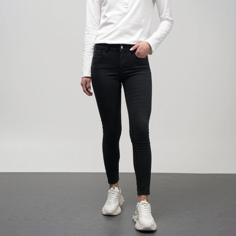 BASEMENT - Jean Skinny para Mujer Tiro medio de Algodón Basement
