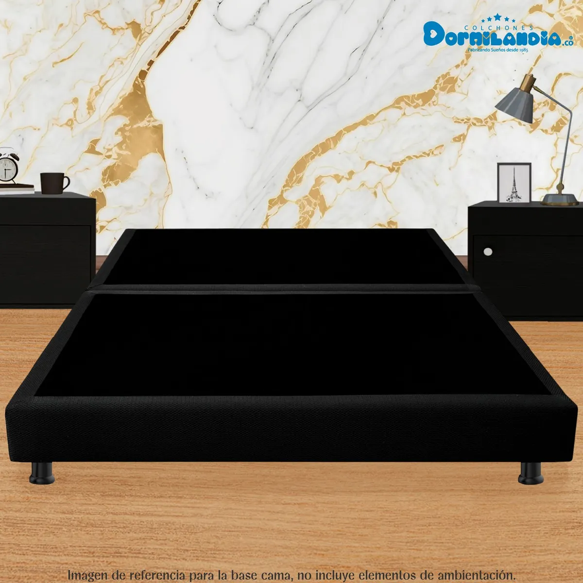 DORMILANDIA - Base Cama Dividida Tamaño King en Madera, 200 x 200 cm Dormilandia