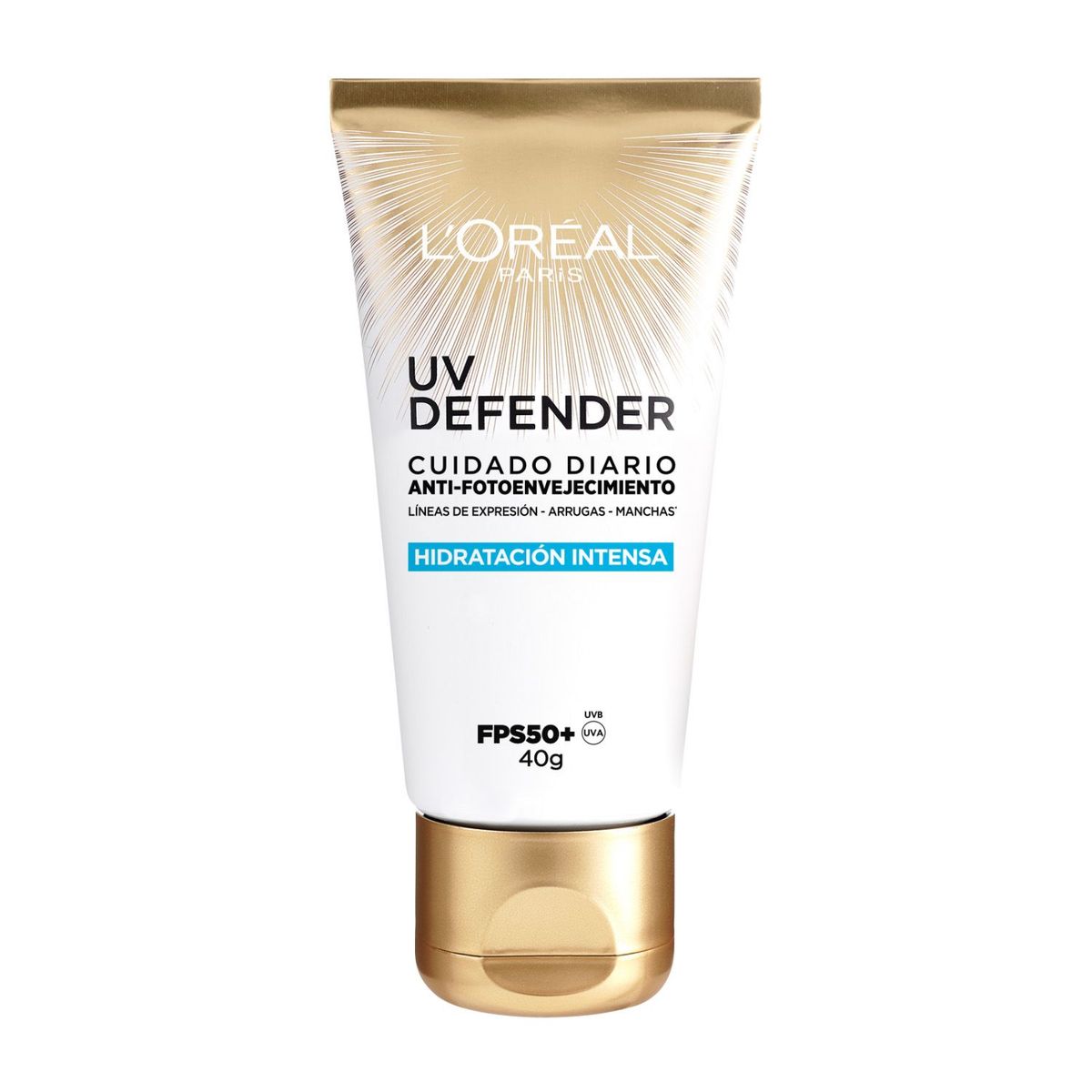 LOREAL PARIS - Fotoprotector Crema UVDefender Hidratación FPS Loreal Paris para Todo tipo de piel 40 g 