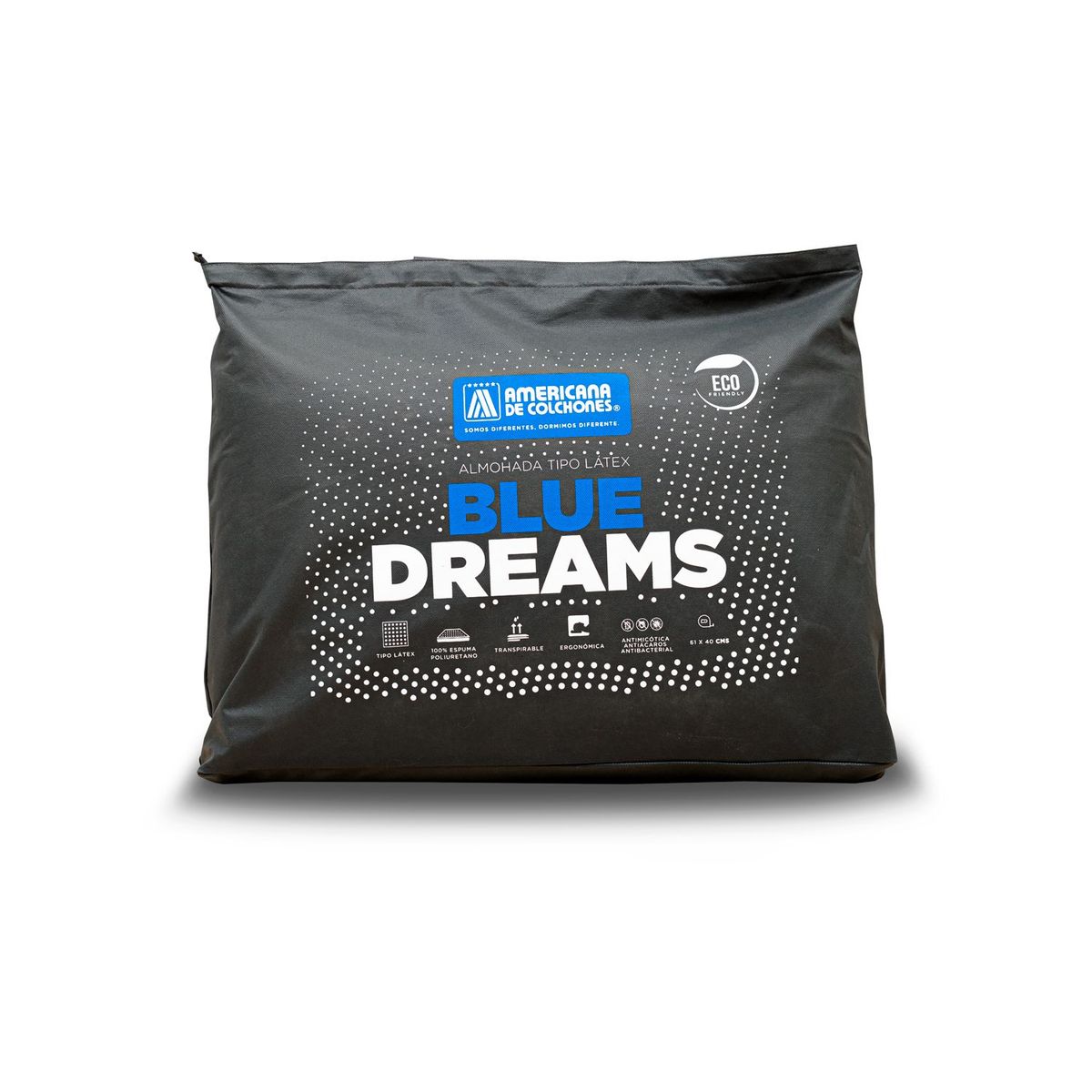 AMERICANA - Almohada de Microfibra, Firmeza Suave 40 X 61 cm Americana de Colchones Eco Blue