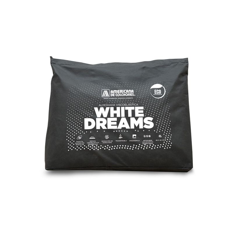 AMERICANA DE COLCHONES - Almohada de Microfibra, Firmeza Media 40 X 60 cm Americana de Colchones Eco White