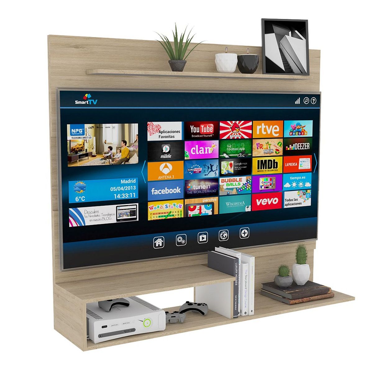 RTA DESIGN - Panel para TV Moderno de 140 x 120 x 315 cm para Televisores de Hasta 60 Pulgadas, RTA Muebles
