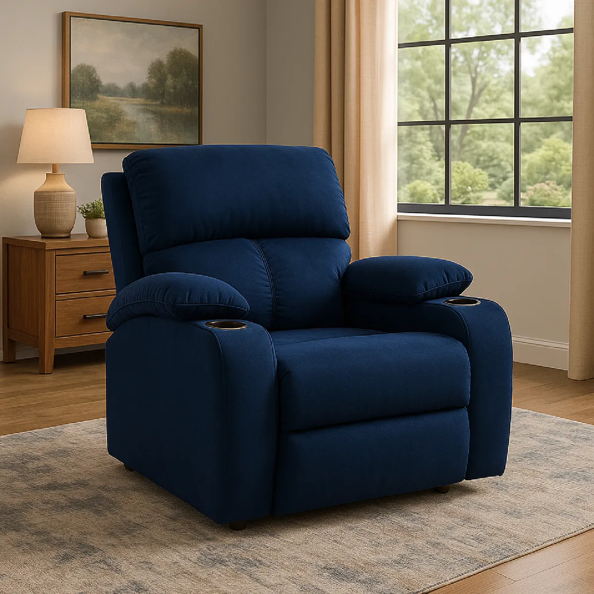 MICA - Silla Reclinable Moderna 1 Puesto Microfibra Push Arm New Rest 82 x 92 x  95 cm Mica - Mueble