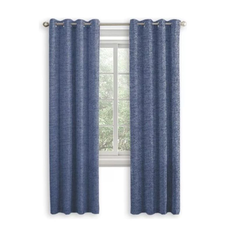 CASATUA - Cortina Blackout 100% Anti Luz, 2 Paños 140x220 Textura Lino