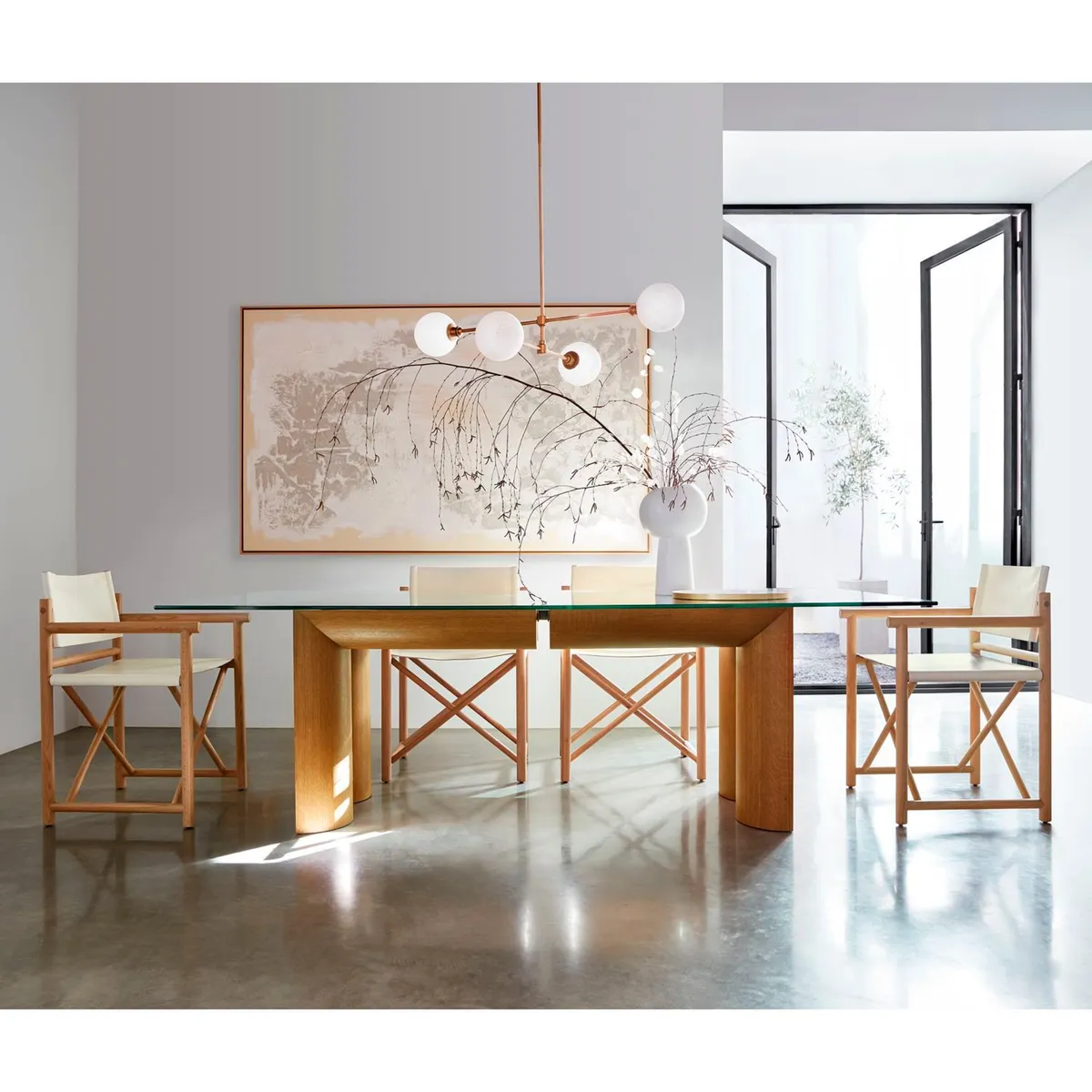 CRATE & BARREL - Mesa de comedor Emma 6 puestos en Vidrio