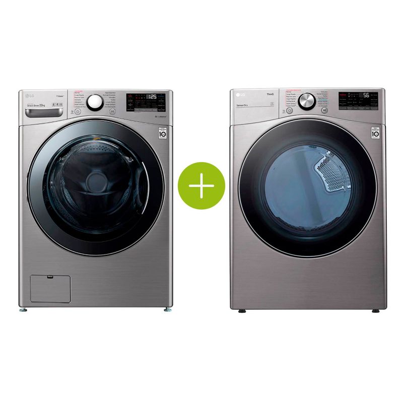 LG - Combo Lavadora y Secadora 22KG LG  WM22VV2S6BR