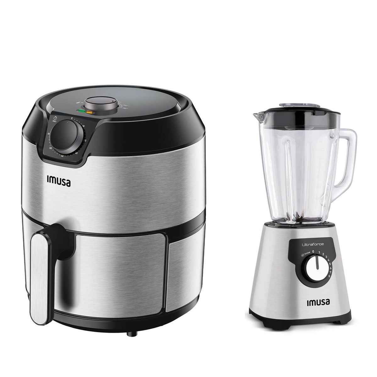 IMUSA - Freidora de aire Imusa Grill 2 en 1 4.2 lt + Licuadora Imusa Ultraforce Glass 600W