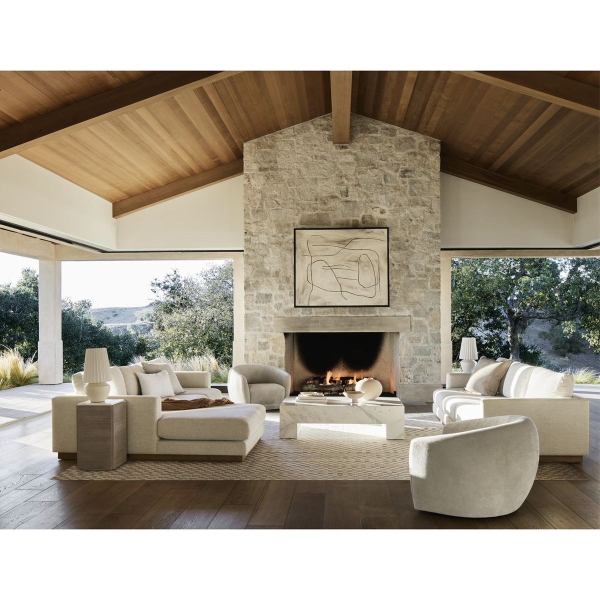 CRATE & BARREL - Sofá en L Tidal Oasis Izquierdo Tela