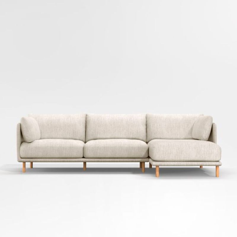 CRATE & BARREL - Sofá en L Wells Derecho en Tela