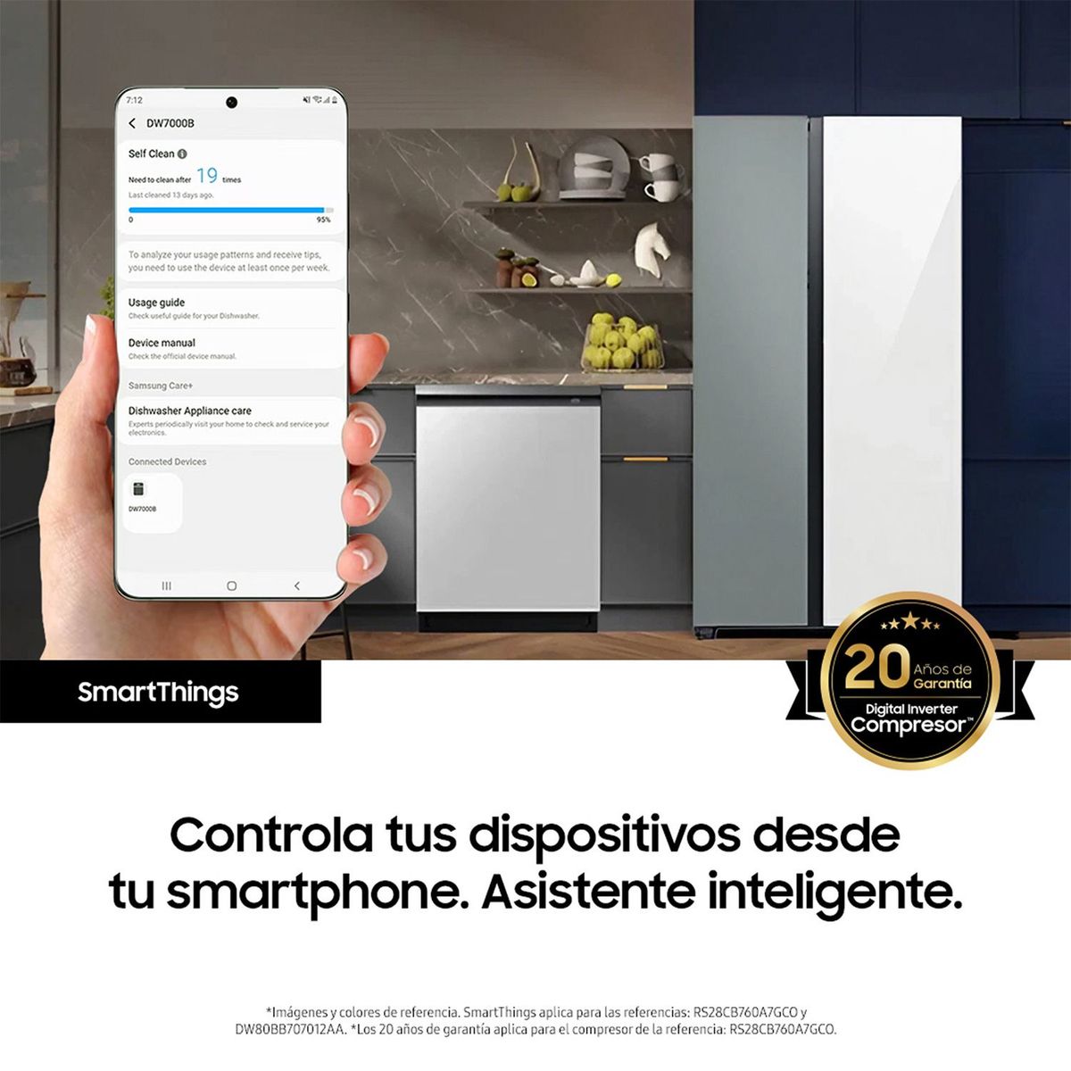 SAMSUNG - Combo Samsung Bespoke Nevecón Side by Side 793 lt + Lavaplatos 75 Piezas