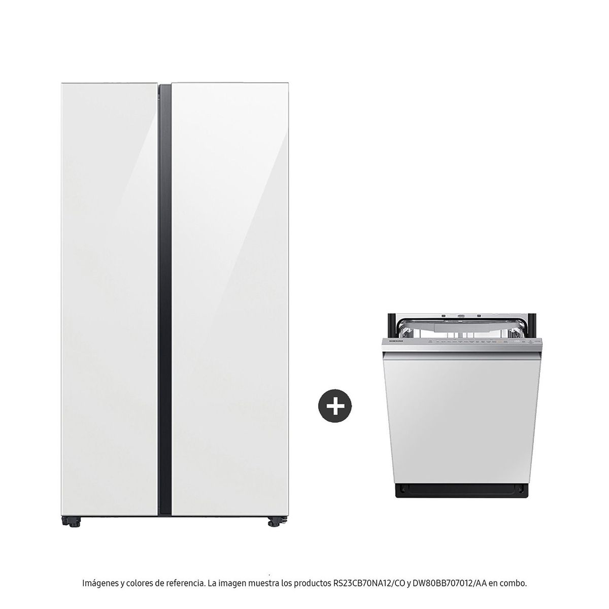 SAMSUNG - Combo Samsung Bespoke Nevecón Side by Side 640 lt + Lavaplatos 75 Piezas
