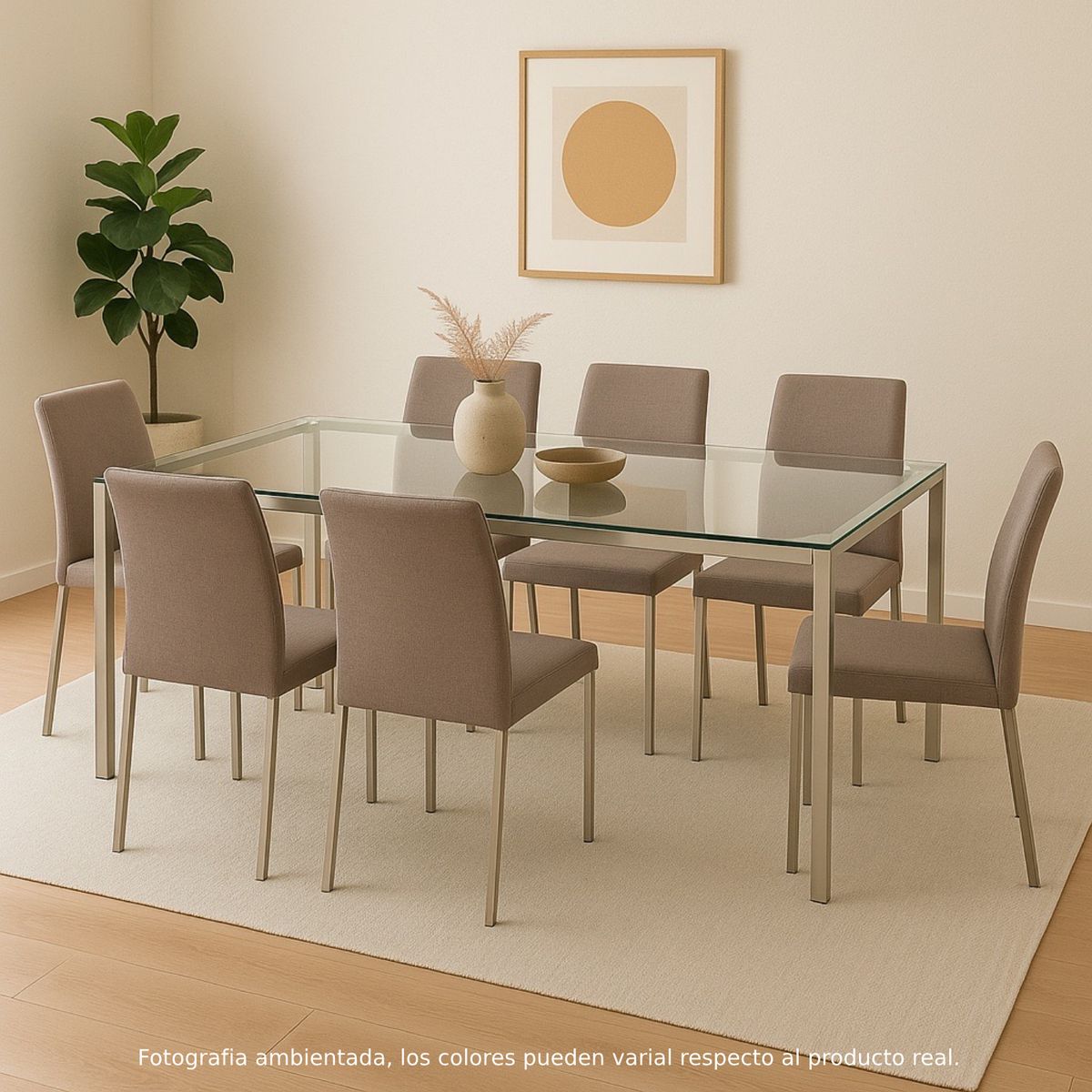 BASEMENT HOME - Juego de Comedor 6 Puestos Positano (Comedor + 6 Sillas) Basement Home 
