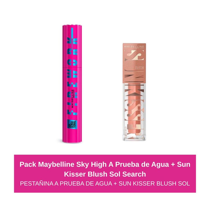 MAYBELLINE - Pack Maybelline Sky High A Prueba de Agua + Sun Kisser Blush Sol Search