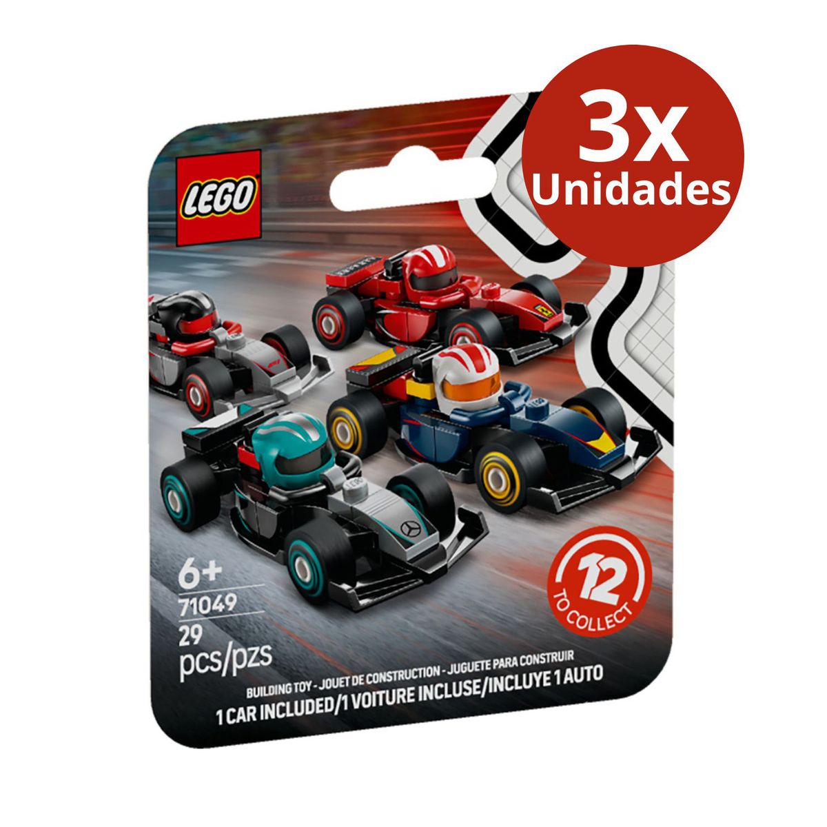 LEGO - LEGO: Combo Mini Carro F1 coleccionable x 3 unidades