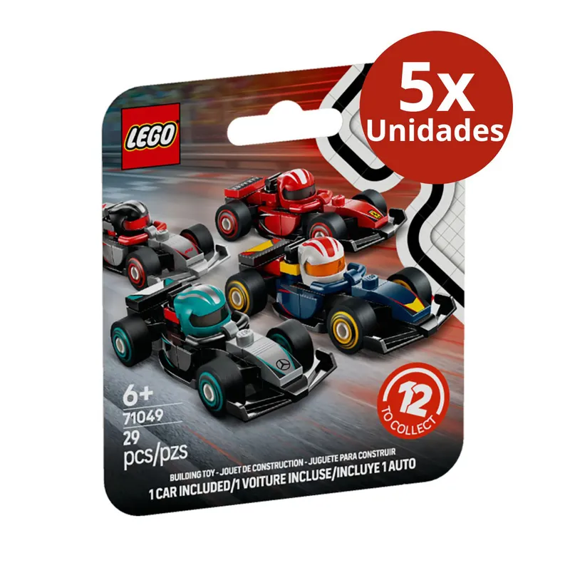 LEGO - LEGO: Combo Mini Carro F1 coleccionable x 5 unidades