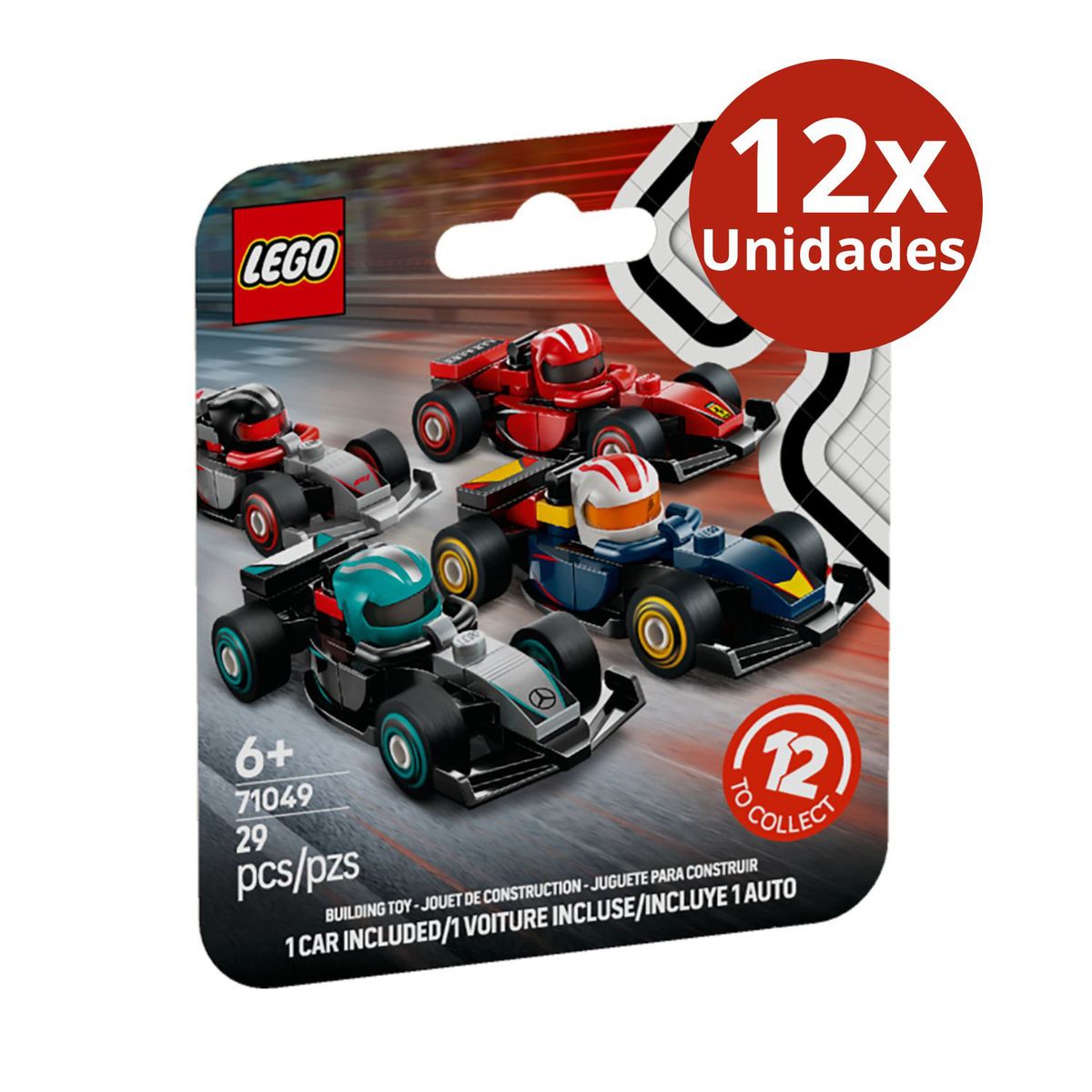 LEGO - LEGO: Combo Mini Carro F1 coleccionbale x 12 unidades