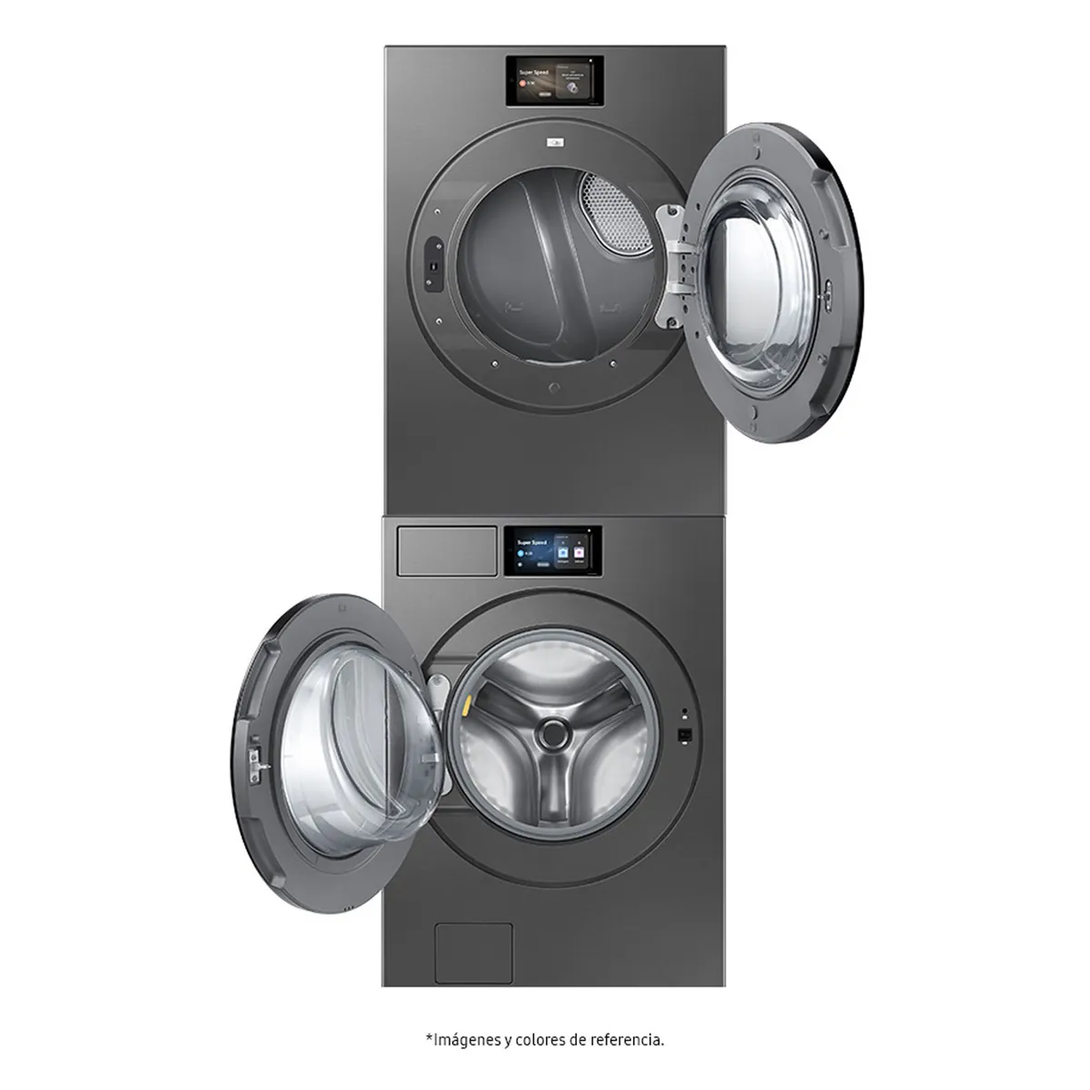 SAMSUNG - Combo Samsung Lavadora 26KG y secadora 24KG WF90F26ADSCO | Pantalla Táctil LCD 7" | Dispensador Automático Jabón y Suavizante