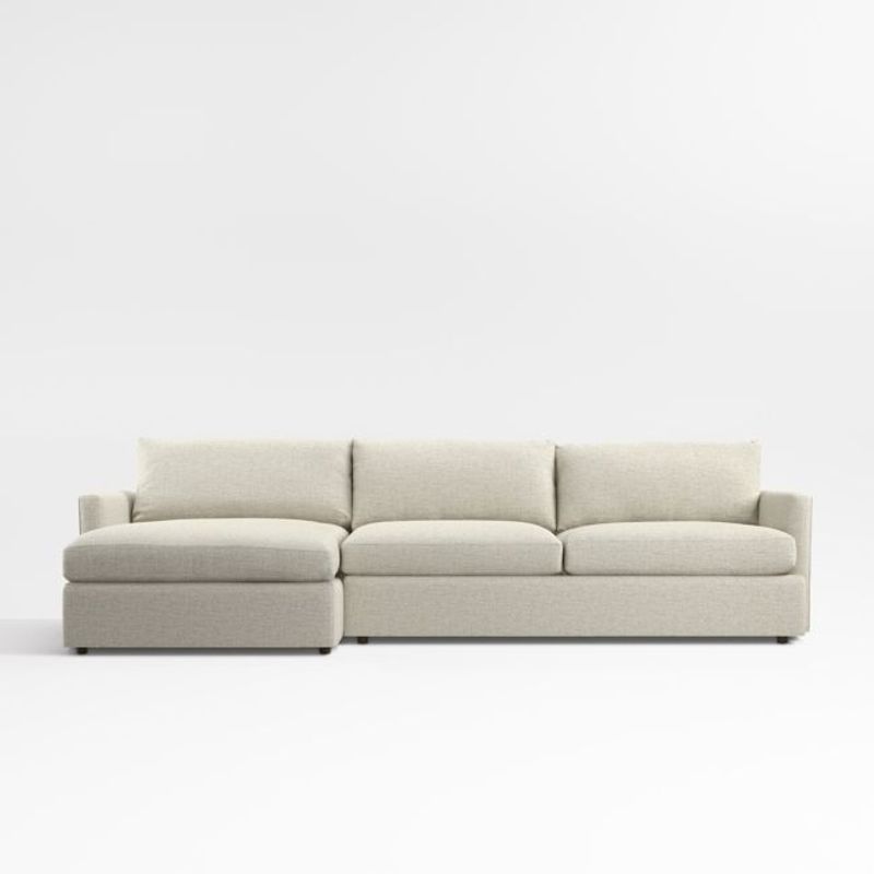 CRATE & BARREL - Sofá en L Lounge Profundo Izquierdo Tela