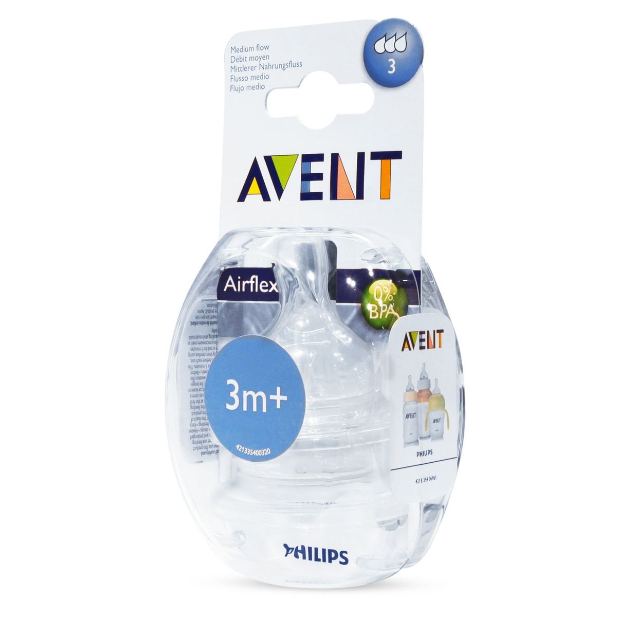 PHILIPS AVENT - Tetina Flujo Mediano Transparente 