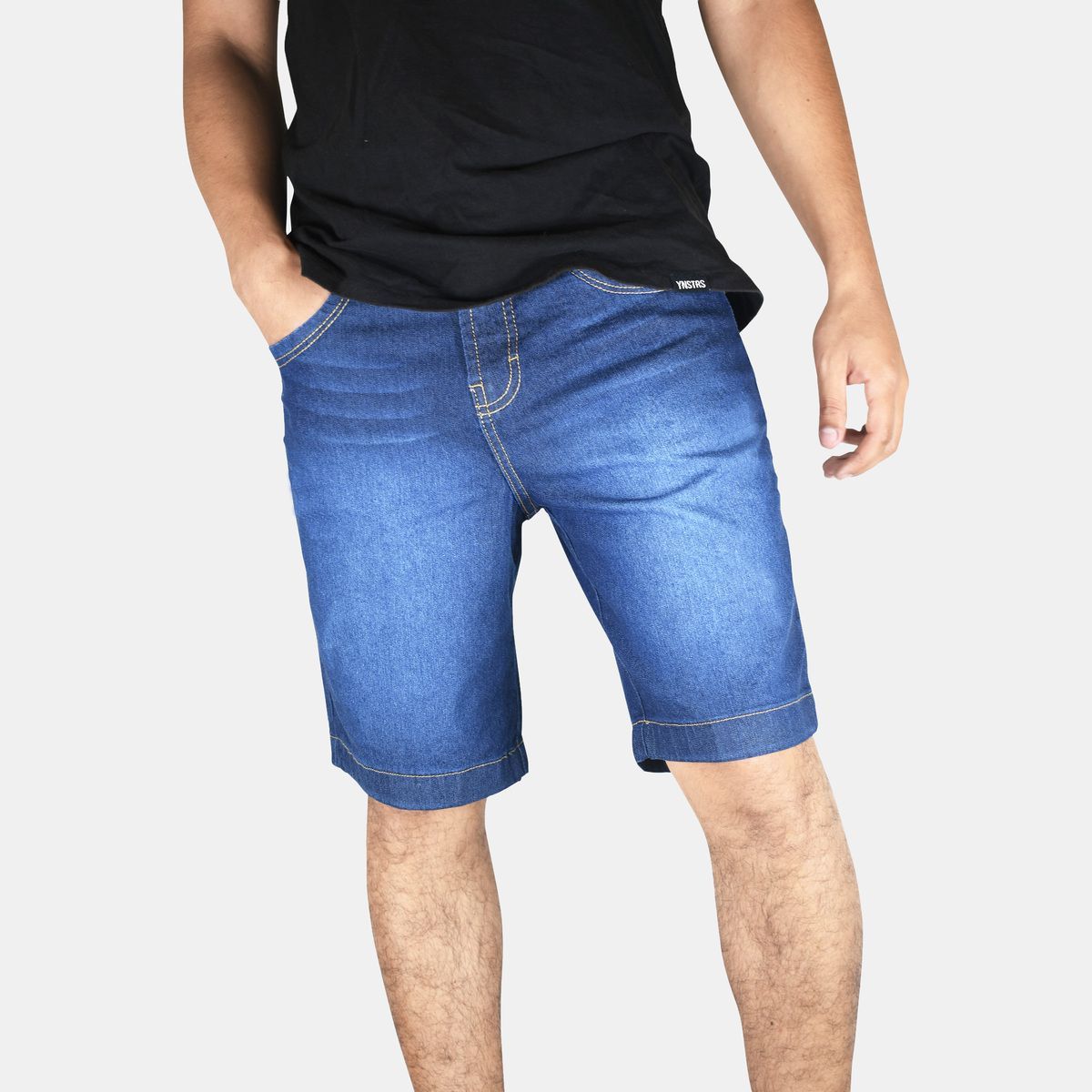 YONISTERS CLOTHING - Denim Short Semipitillo Stretch Yonisters Clothing Azul