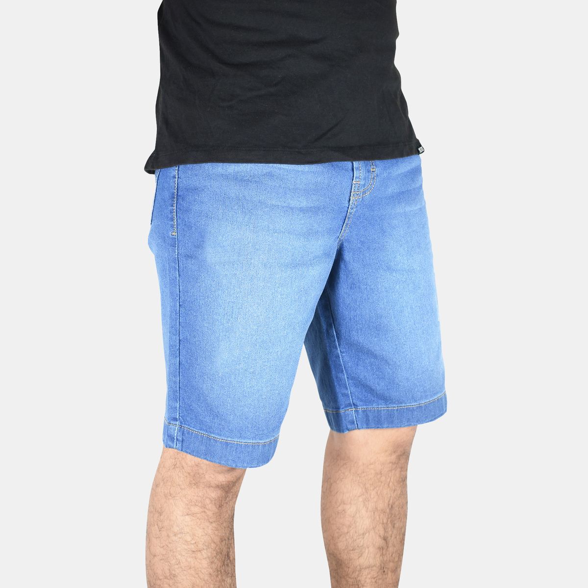 YONISTERS CLOTHING - Denim Short Semipitillo Stretch Yonisters Clothing Celeste