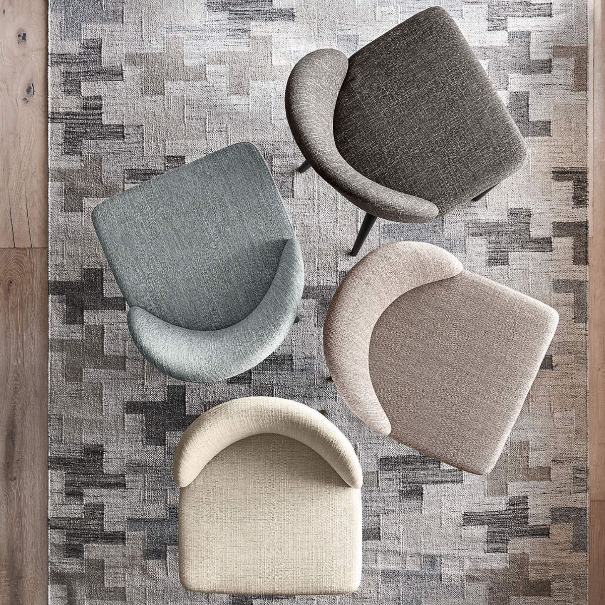 CRATE & BARREL - Set x 6 Sillas De Comedor Ana Gris Claro