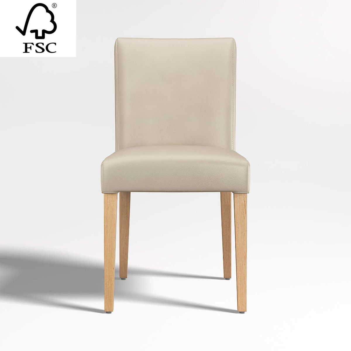 CRATE & BARREL - Set x 6 Sillas De Comedor Lowe Bone Cuero Blanco