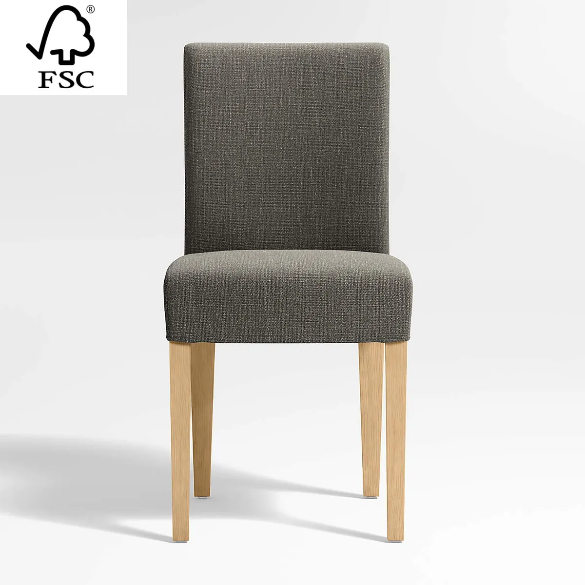 CRATE & BARREL - Set x 6 Sillas de Comedor Lowe Tela Gris Oscuro