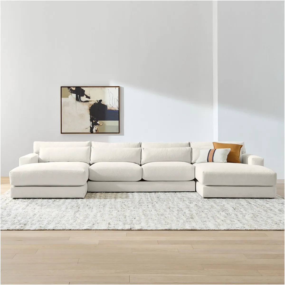 CRATE & BARREL - Seccional Retreat Con Doble Chaise Lounge 6 Cuerpos