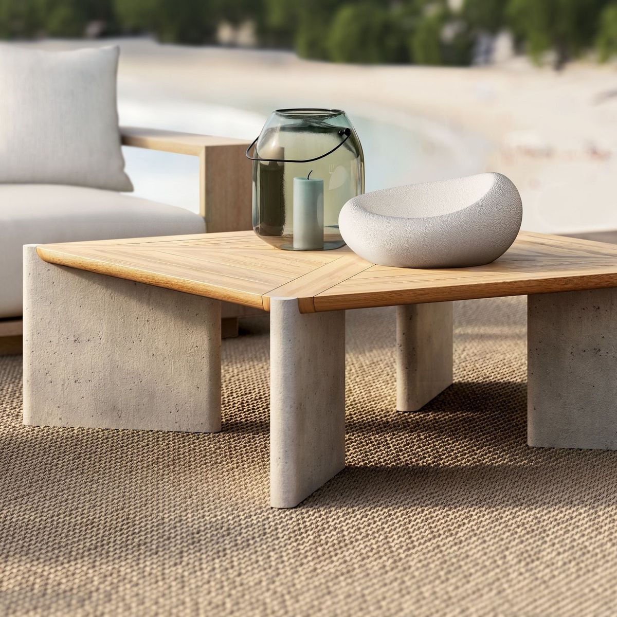 CRATE & BARREL - Mesa De Centro Barbados Para Exterior