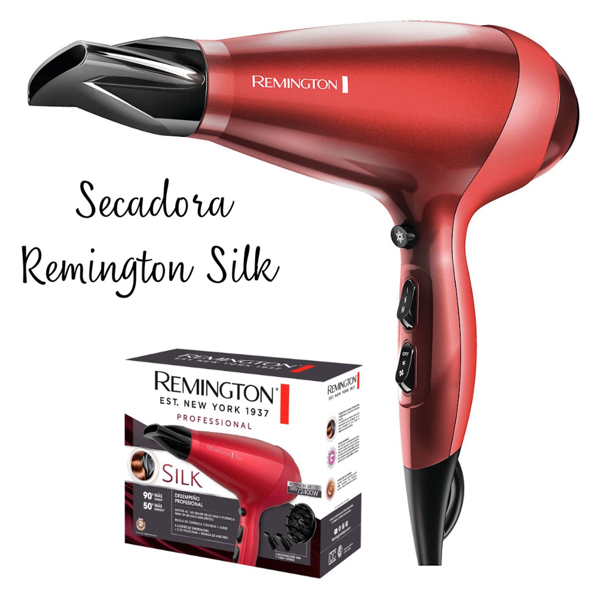 REMINGTON - Secadora de Cabello Remington Silk 2400 Watts AC9096.