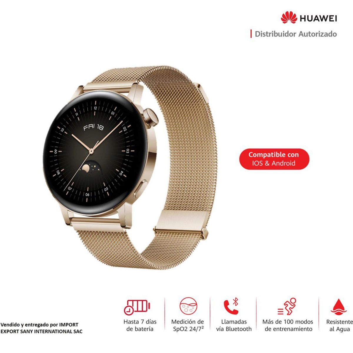 HUAWEI - Smartwatch Huawei GT 3 42 mm Dorado