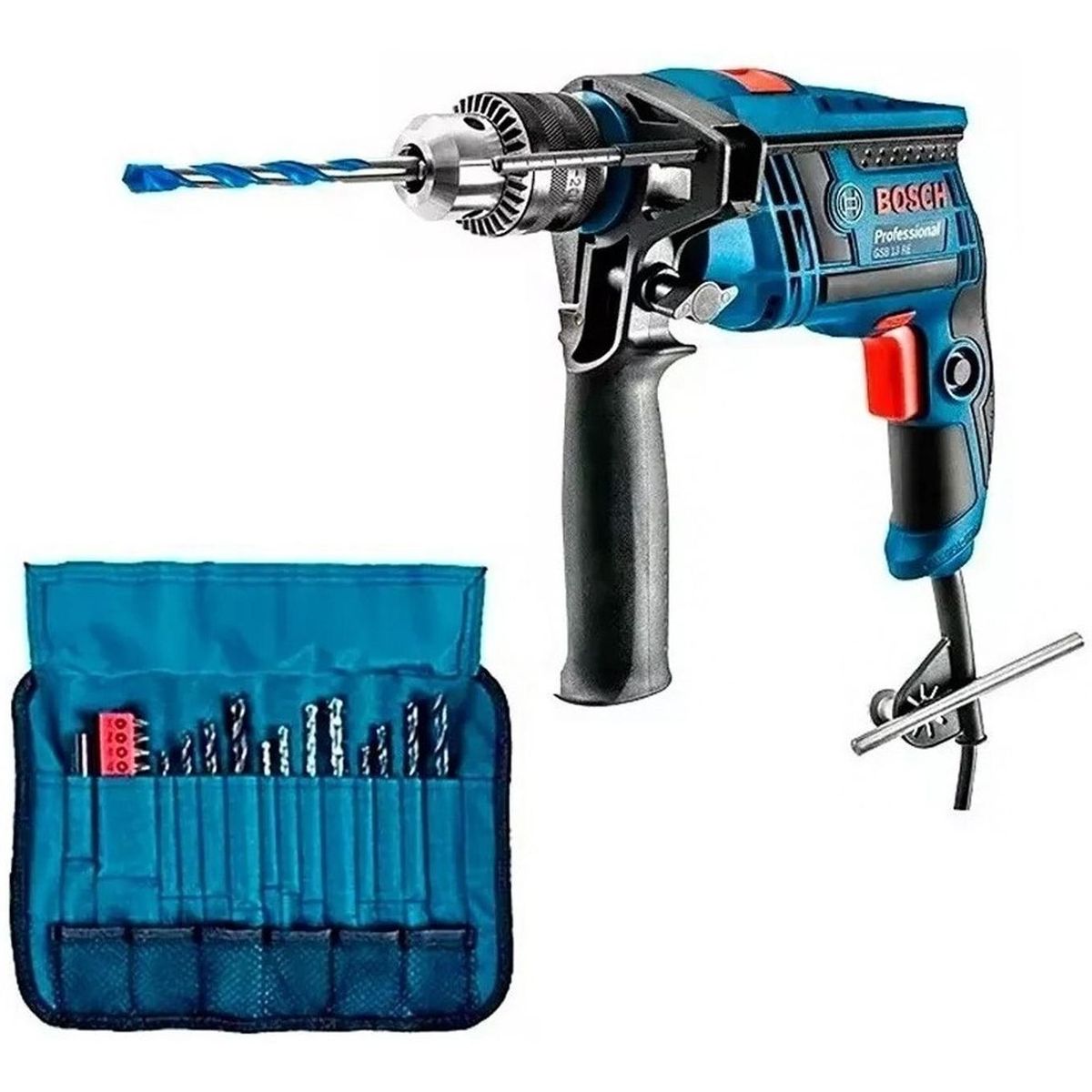 BOSCH - Taladro Percutor Gsb 13 Re 650w (CC)+Kit 23 Pz