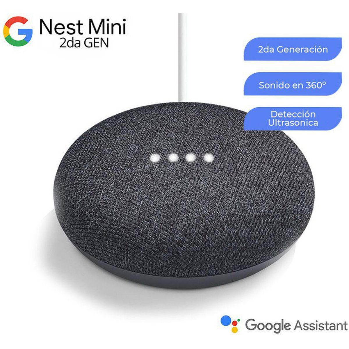 GOOGLE - Google nest mini 2 asistente de voz inteligente parlante 2022