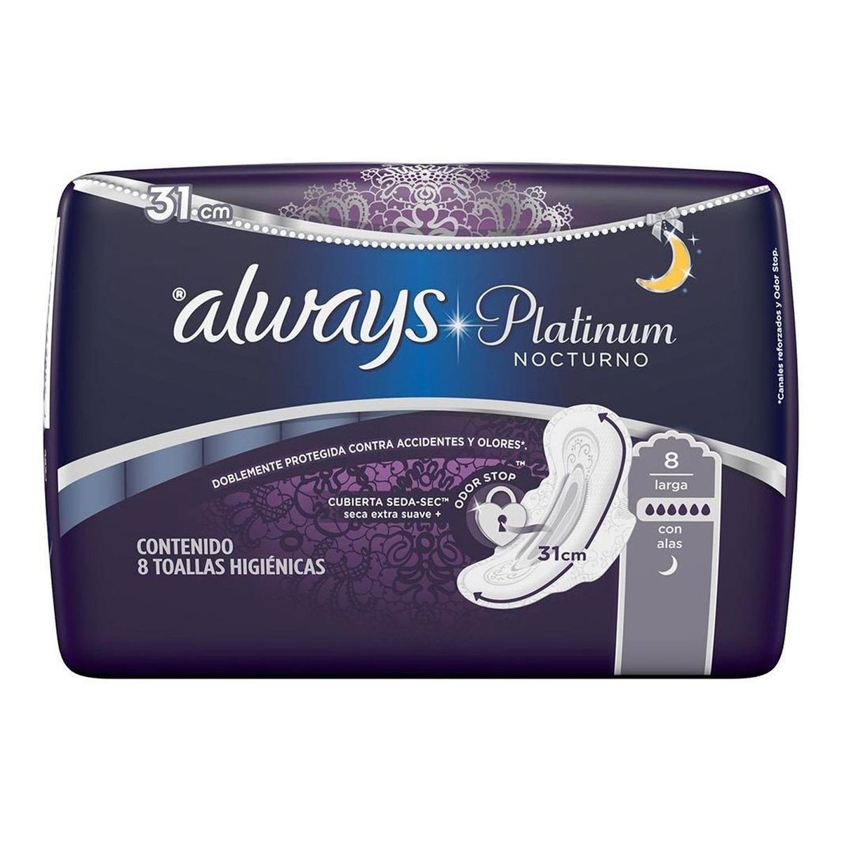ALWAYS - Always toallas higiénicas platinum ultrafina nocturna 8un