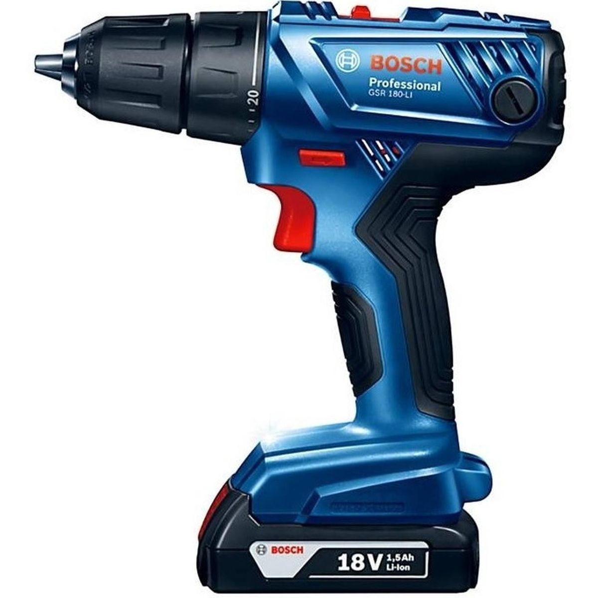 BOSCH - Taladro Atornillador Bosch GSR 180 LI 18V + 2 Bat x 2.0Ah MP