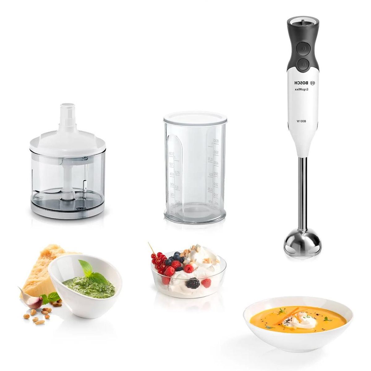 BOSCH - Batidora de inmersión blanco bosch ms6ca4120 ergomixx 800w