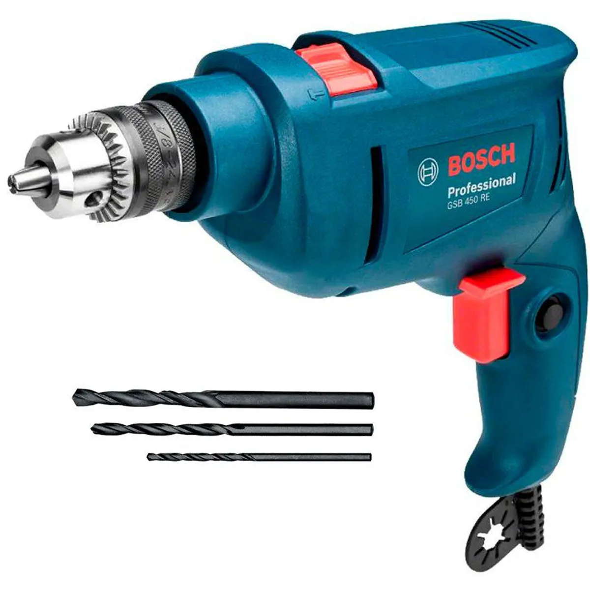 BOSCH - Taladro percutor gsb 450 re bosch 450w + brocas
