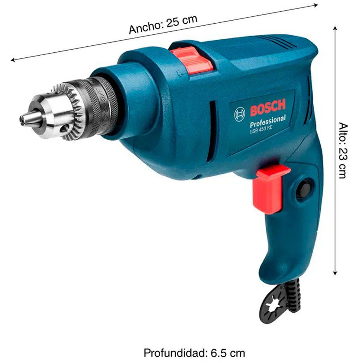 BOSCH - Taladro percutor gsb 450 re bosch 450w + brocas