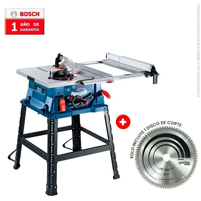 BOSCH - Sierra de mesa bosch 1800w gts 254 + 1 disco de 254mm