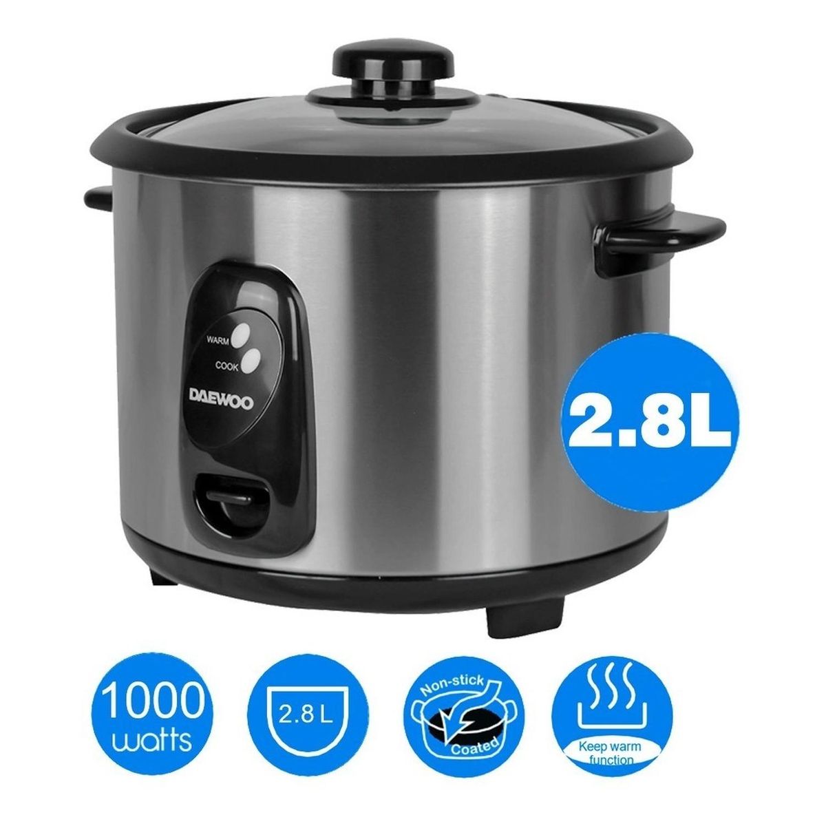 DAEWOO - Olla arrocera inoxidable antiadherente daewoo di-9536 2.8 L