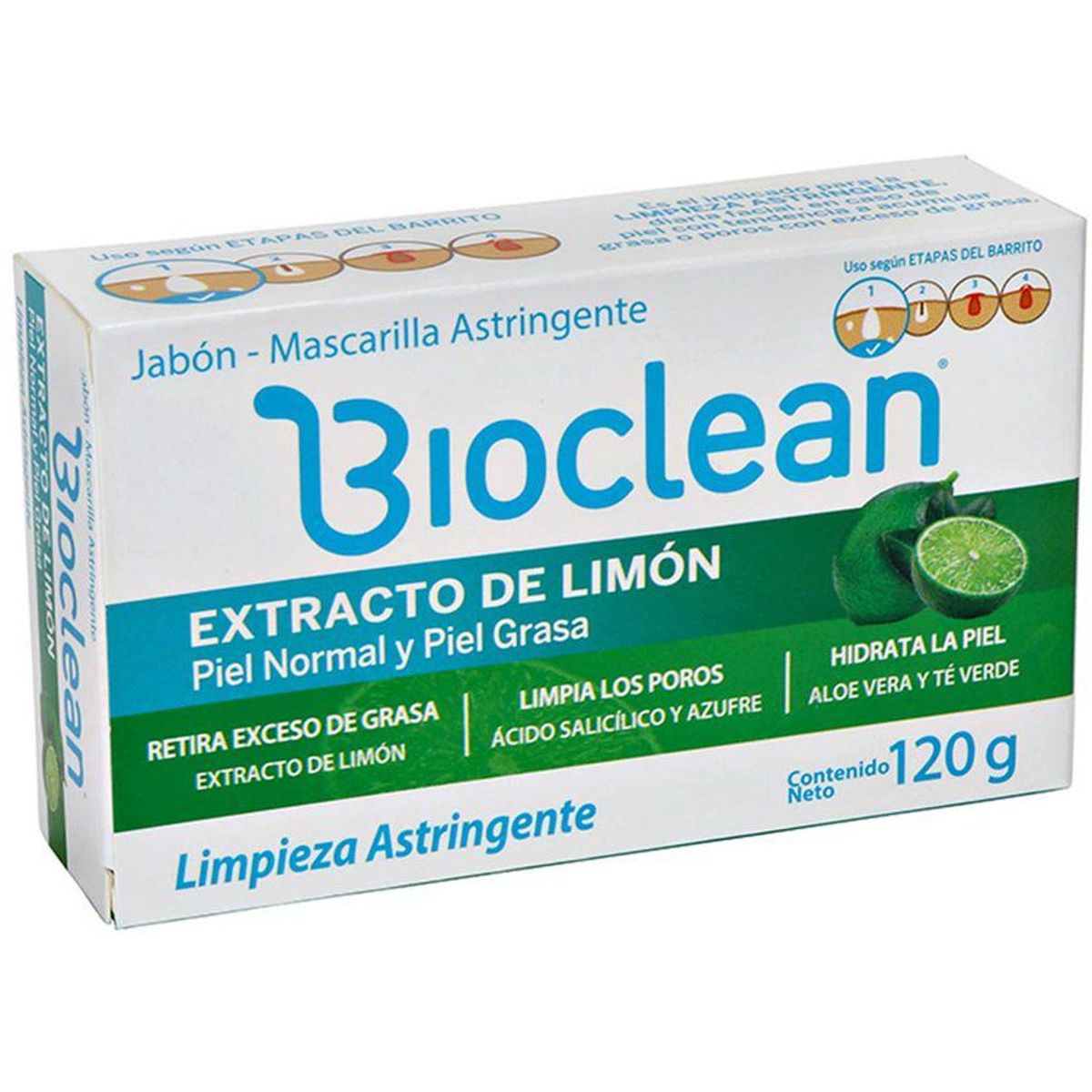 BIOCLEAN - Bioclean jabón antiacné extracto de limón barra 120g._123